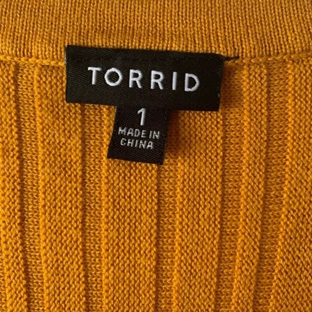 Torrid Mustard Yellow Sweater Knit Fluted Skater Dress Size:1X - Picture 4 of 8
